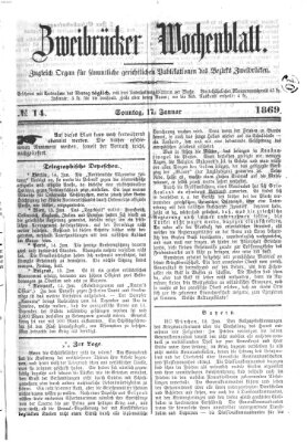 Zweibrücker Wochenblatt Sonntag 17. Januar 1869