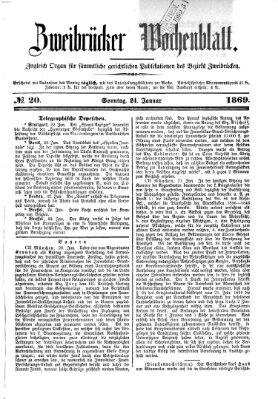 Zweibrücker Wochenblatt Sonntag 24. Januar 1869