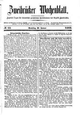 Zweibrücker Wochenblatt Samstag 30. Januar 1869