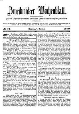 Zweibrücker Wochenblatt Sonntag 7. Februar 1869