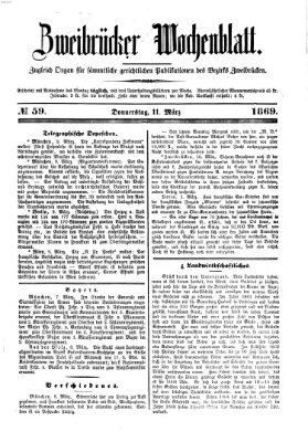 Zweibrücker Wochenblatt Donnerstag 11. März 1869