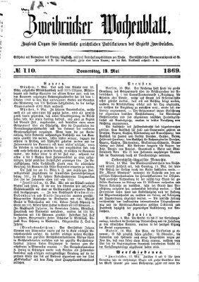 Zweibrücker Wochenblatt Donnerstag 13. Mai 1869