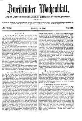 Zweibrücker Wochenblatt Freitag 28. Mai 1869