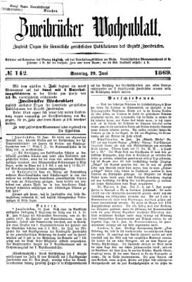 Zweibrücker Wochenblatt Sonntag 20. Juni 1869