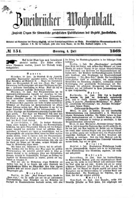 Zweibrücker Wochenblatt Sonntag 4. Juli 1869