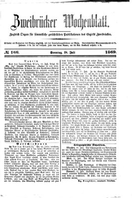 Zweibrücker Wochenblatt Sonntag 18. Juli 1869