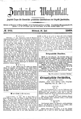 Zweibrücker Wochenblatt Mittwoch 21. Juli 1869