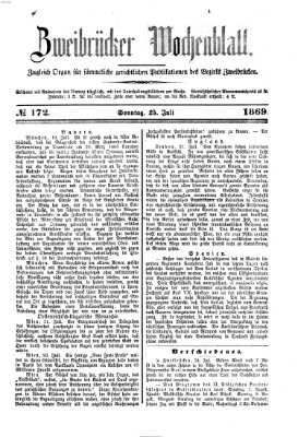 Zweibrücker Wochenblatt Sonntag 25. Juli 1869