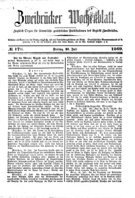 Zweibrücker Wochenblatt Freitag 30. Juli 1869