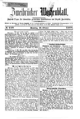 Zweibrücker Wochenblatt Samstag 23. Oktober 1869