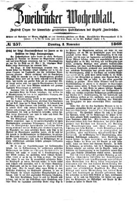 Zweibrücker Wochenblatt Dienstag 2. November 1869