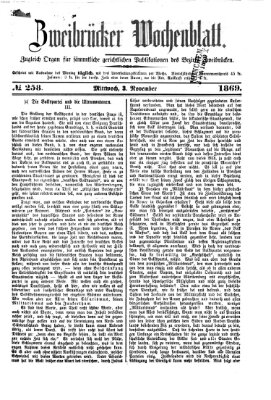 Zweibrücker Wochenblatt Mittwoch 3. November 1869