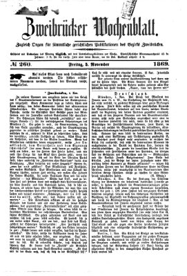 Zweibrücker Wochenblatt Freitag 5. November 1869