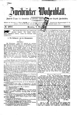 Zweibrücker Wochenblatt Sonntag 7. November 1869