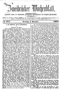 Zweibrücker Wochenblatt Dienstag 9. November 1869