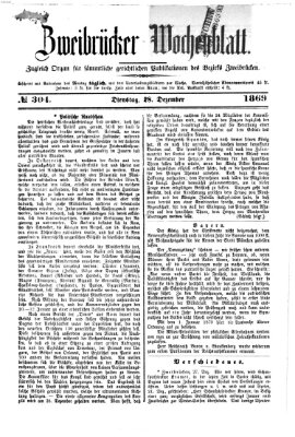 Zweibrücker Wochenblatt Dienstag 28. Dezember 1869