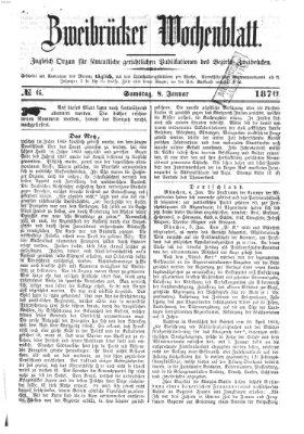 Zweibrücker Wochenblatt Samstag 8. Januar 1870