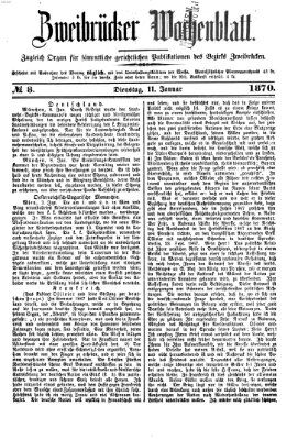 Zweibrücker Wochenblatt Dienstag 11. Januar 1870