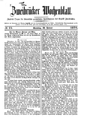 Zweibrücker Wochenblatt Samstag 29. Januar 1870