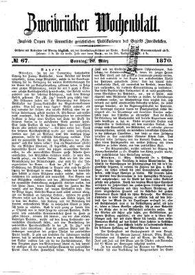 Zweibrücker Wochenblatt Sonntag 20. März 1870