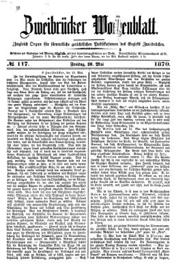 Zweibrücker Wochenblatt Freitag 20. Mai 1870