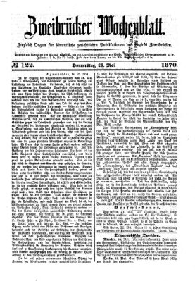 Zweibrücker Wochenblatt Donnerstag 26. Mai 1870