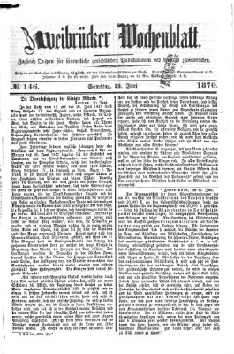 Zweibrücker Wochenblatt Samstag 25. Juni 1870