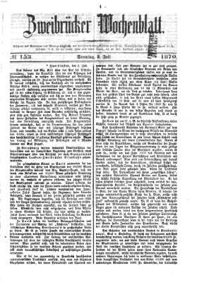 Zweibrücker Wochenblatt Sonntag 3. Juli 1870