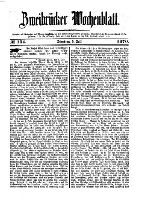 Zweibrücker Wochenblatt Dienstag 5. Juli 1870