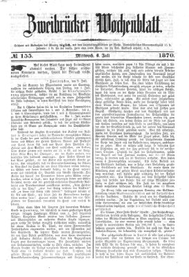 Zweibrücker Wochenblatt Mittwoch 6. Juli 1870