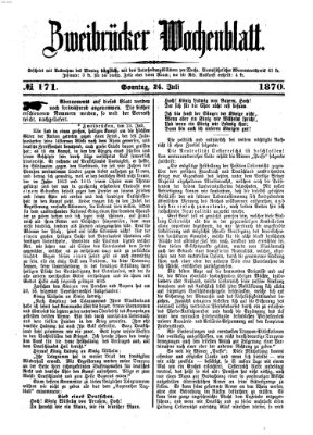 Zweibrücker Wochenblatt Sonntag 24. Juli 1870
