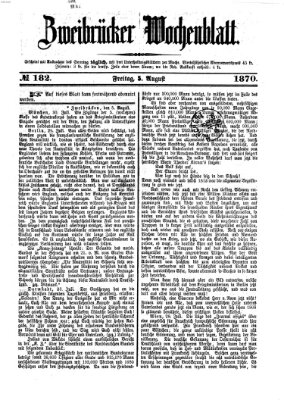 Zweibrücker Wochenblatt Freitag 5. August 1870