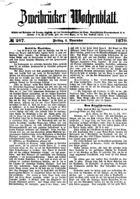 Zweibrücker Wochenblatt Freitag 4. November 1870