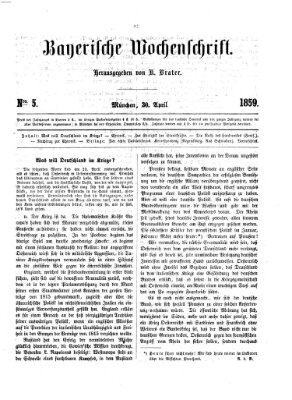 Bayerische Wochenschrift (Süddeutsche Zeitung) Samstag 30. April 1859