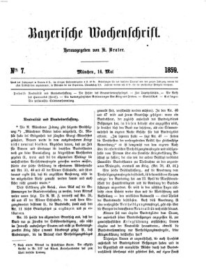 Bayerische Wochenschrift (Süddeutsche Zeitung) Samstag 14. Mai 1859