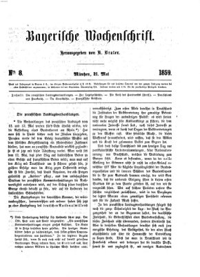 Bayerische Wochenschrift (Süddeutsche Zeitung) Samstag 21. Mai 1859