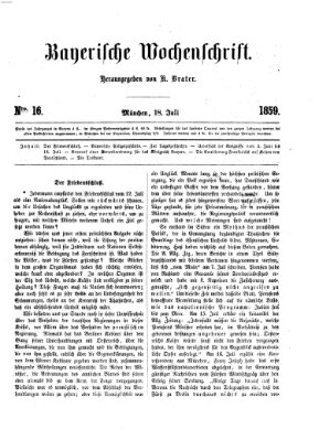 Bayerische Wochenschrift (Süddeutsche Zeitung) Montag 18. Juli 1859