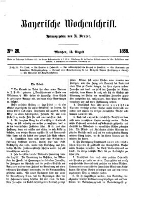 Bayerische Wochenschrift (Süddeutsche Zeitung) Samstag 13. August 1859