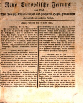 Neue europäische Zeitung Montag 10. Februar 1777