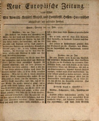 Neue europäische Zeitung Freitag 14. Februar 1777