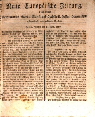 Neue europäische Zeitung Freitag 21. Februar 1777