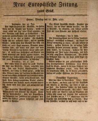 Neue europäische Zeitung Dienstag 25. Februar 1777