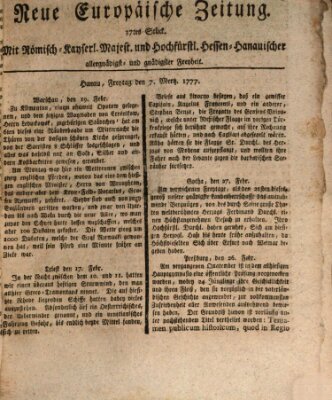 Neue europäische Zeitung Friday 7. March 1777