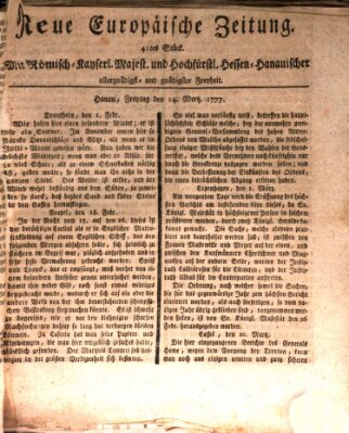 Neue europäische Zeitung Freitag 14. März 1777