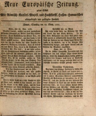 Neue europäische Zeitung Samstag 22. März 1777