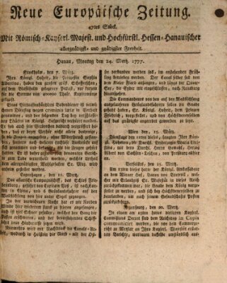 Neue europäische Zeitung Montag 24. März 1777