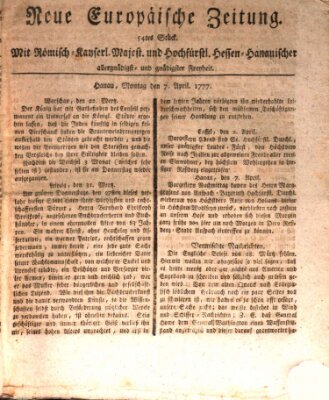 Neue europäische Zeitung Montag 7. April 1777