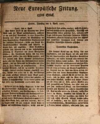 Neue europäische Zeitung Dienstag 8. April 1777