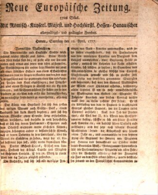 Neue europäische Zeitung Samstag 12. April 1777