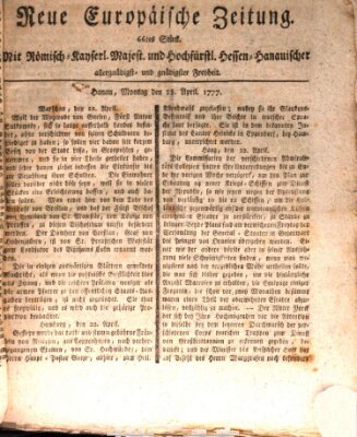 Neue europäische Zeitung Montag 28. April 1777